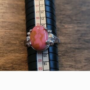 Soze 20 Elegant Pink Stone Silver Ring